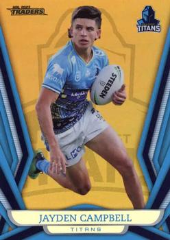 2023 NRL Traders Titanium - Gold Pearl Special #GS043 Jayden Campbell Front